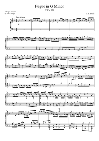 Bach  score for Piano