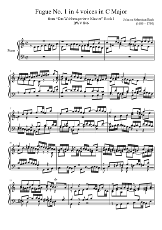 Bach  score for Piano