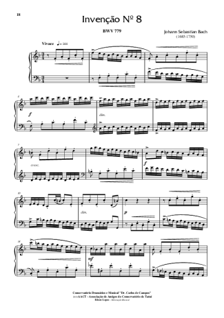 Bach  score for Piano