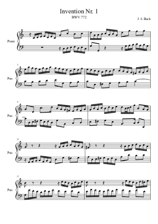 Bach  score for Piano