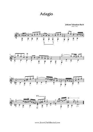 Bach  score for Acoustic Guitar