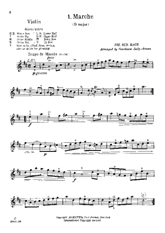 Bach  score for Violin