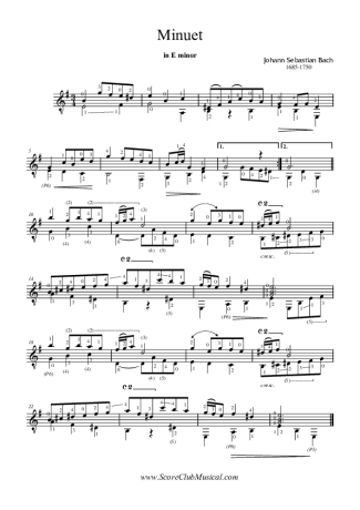 Bach  score for Acoustic Guitar