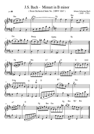 Bach  score for Piano