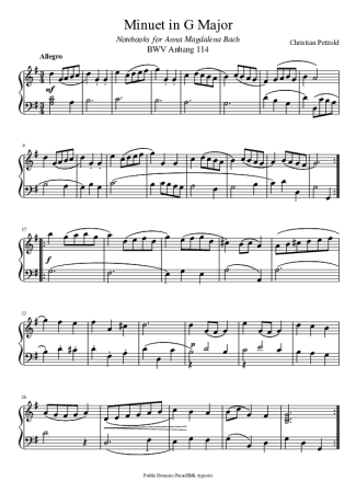 Bach  score for Piano