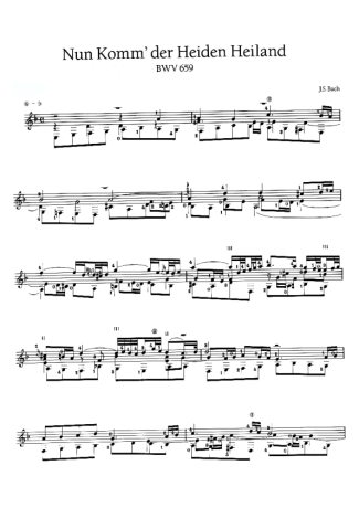 Bach Nun Komm Der Heiden Heiland score for Acoustic Guitar