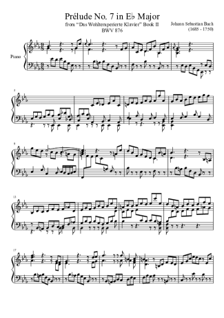 Bach  score for Piano