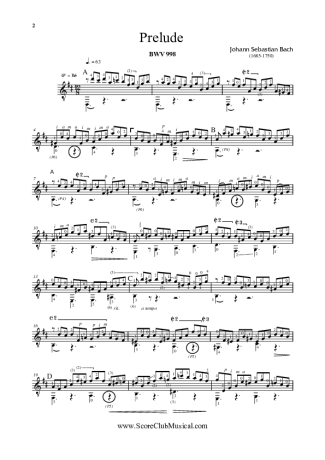 Bach  score for Acoustic Guitar