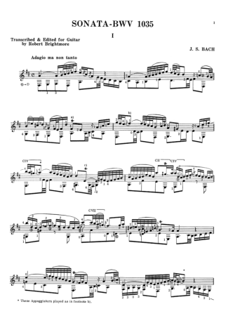 Bach  score for Acoustic Guitar