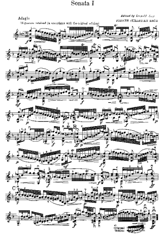 Bach  score for Violin