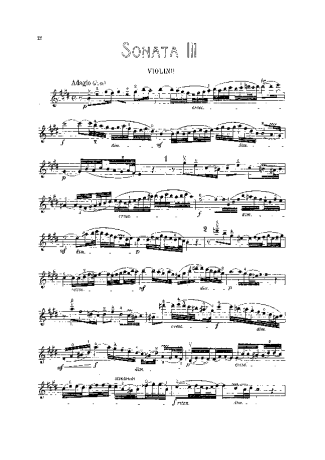 Bach  score for Violin