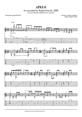 Baden Powell  score for Acoustic Guitar