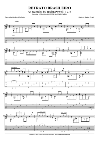 Baden Powell  score for Acoustic Guitar