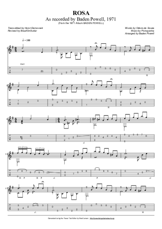 Baden Powell  score for Acoustic Guitar