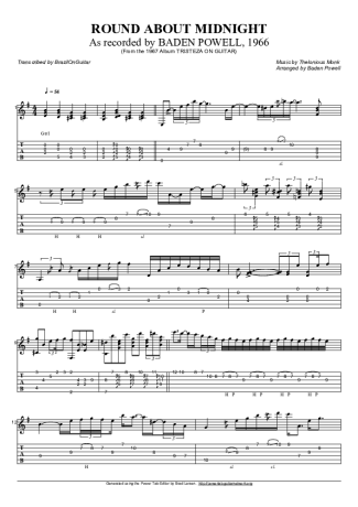 Baden Powell  score for Acoustic Guitar