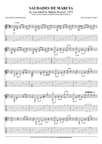 Baden Powell  score for Acoustic Guitar