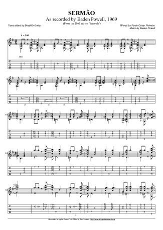 Baden Powell  score for Acoustic Guitar