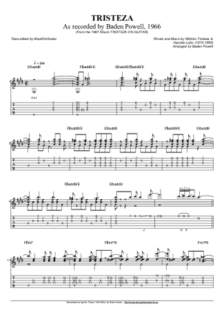 Baden Powell  score for Acoustic Guitar