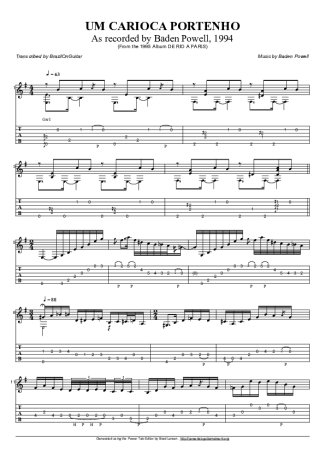 Baden Powell  score for Acoustic Guitar