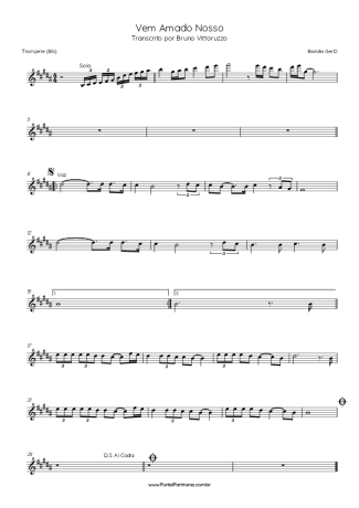 Banda Gerd Vem Amado Nosso score for Trumpet