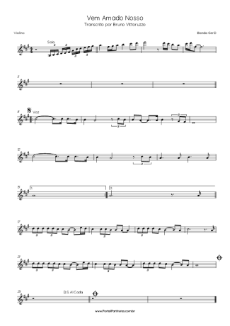 Banda Gerd Vem Amado Nosso score for Violin