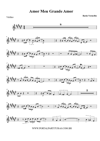 Barão Vermelho Amor Meu Grande Amor score for Violin