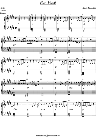 Barão Vermelho  score for Piano