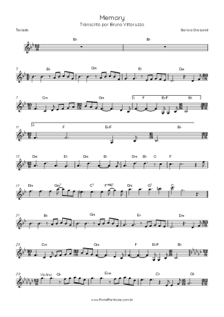 Barbra Streisand Memory score for Keyboard