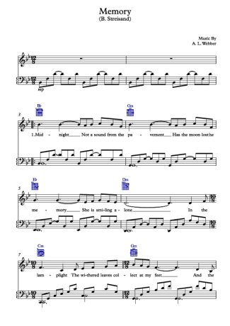 Barbra Streisand Memory score for Piano