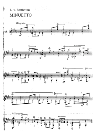 Beethoven  score for Acoustic Guitar