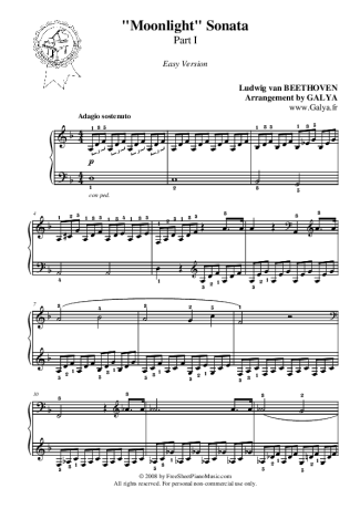 Beethoven  score for Piano