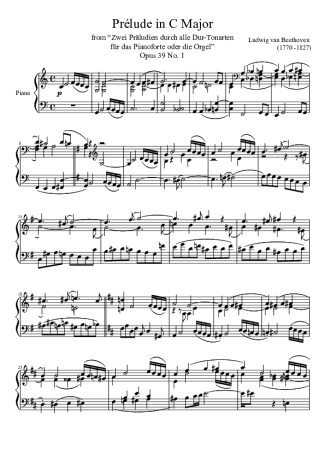 Beethoven  score for Piano