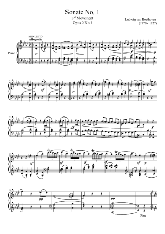 Beethoven  score for Piano