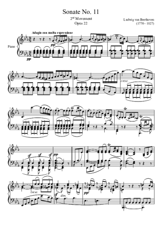 Beethoven  score for Piano