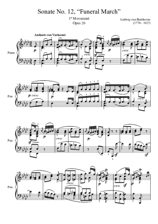 Beethoven  score for Piano