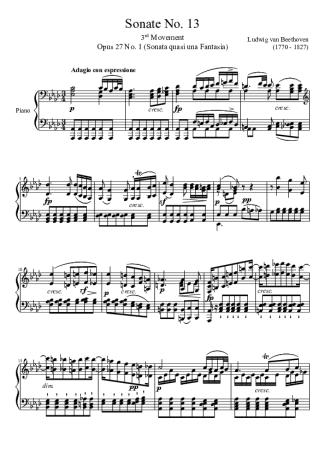 Beethoven  score for Piano