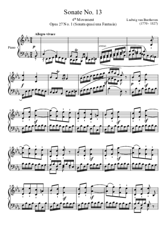 Beethoven  score for Piano