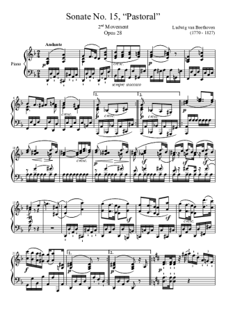 Beethoven  score for Piano