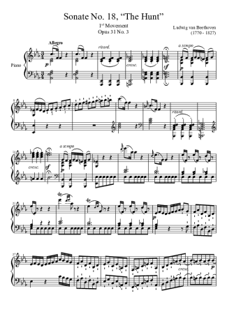 Beethoven  score for Piano