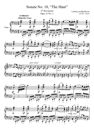 Beethoven  score for Piano