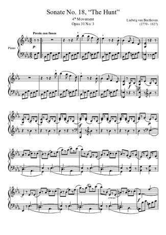 Beethoven  score for Piano