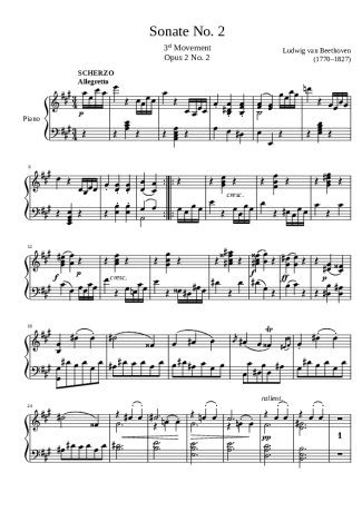 Beethoven  score for Piano