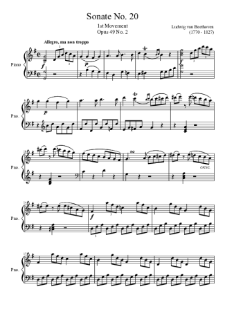 Beethoven  score for Piano