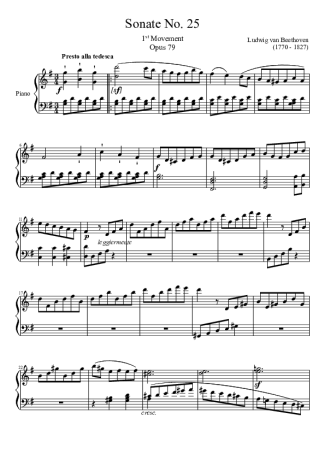 Beethoven  score for Piano