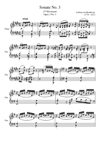 Beethoven  score for Piano