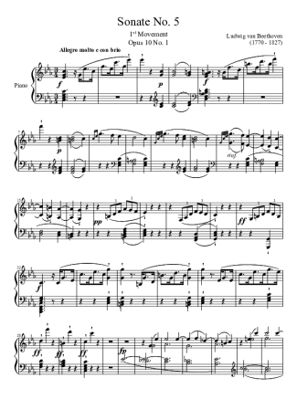 Beethoven  score for Piano