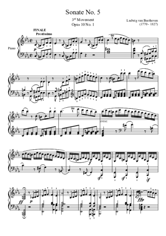 Beethoven  score for Piano