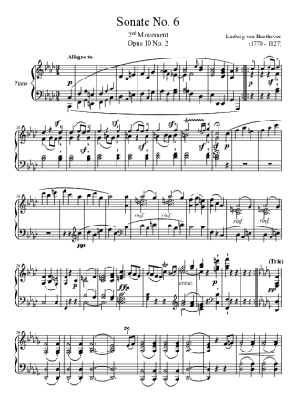 Beethoven  score for Piano