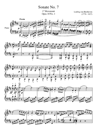 Beethoven  score for Piano