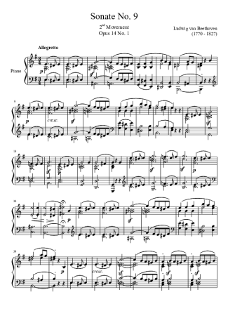 Beethoven  score for Piano